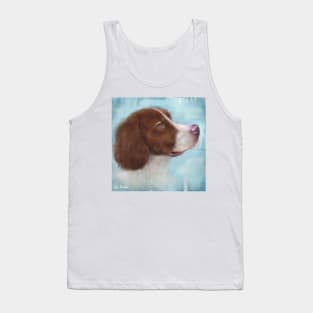 A Painting of a Brown and White Pointer, Looking Up Tank Top